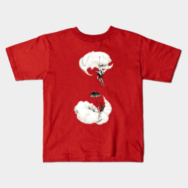 Umbrellachute Kids T-Shirt by InchInk